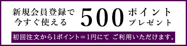 新規会員登録で500ポイントプレゼント