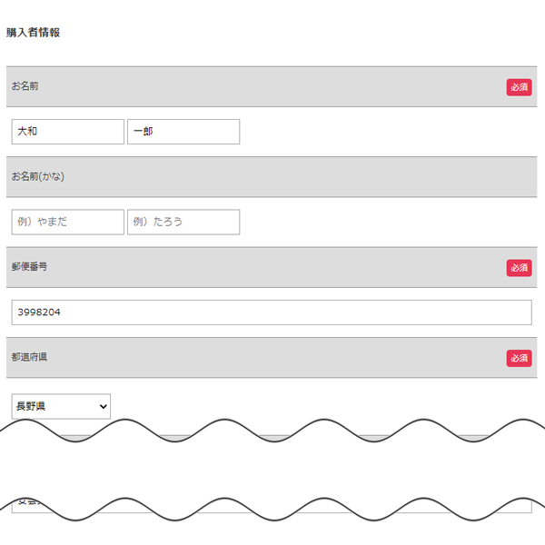 お客様情報(購入者情報)確認
